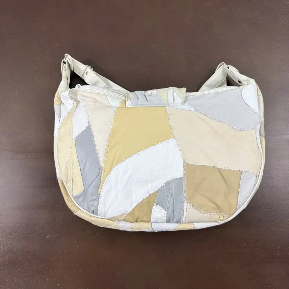 Vtg 80s Cosepiu Patchwork Shoulder Bag Multi Texture Tapestry Hobo As Is NWT